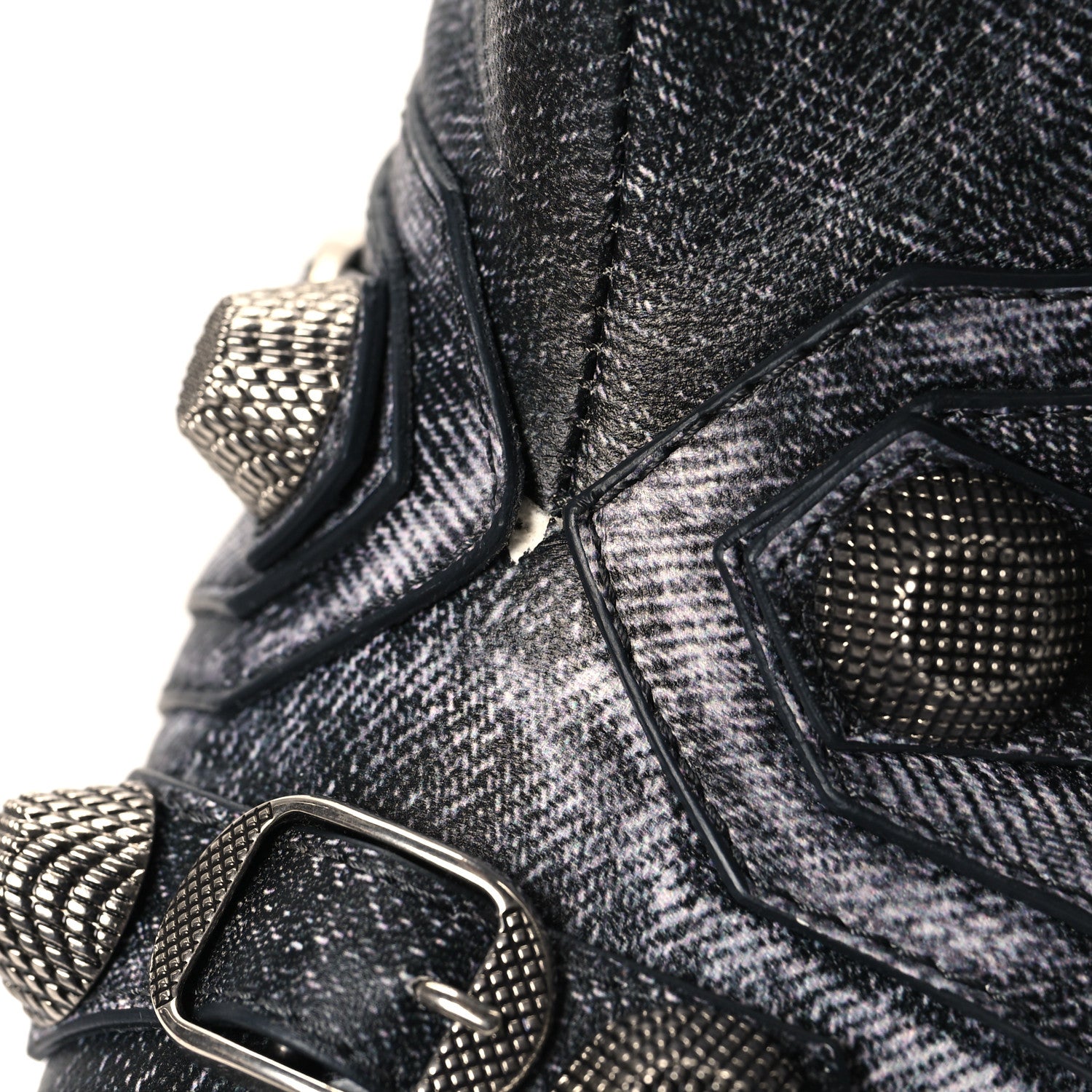 Balenciaga Lambskin Printed Denim Cagole 90mm Boots 40 Black 8 of 8