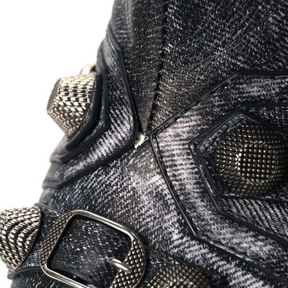 Balenciaga Lambskin Printed Denim Cagole 90mm Boots 40 Black 8 of 8