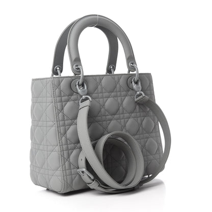 Christian Dior Ultra Matte Calfskin Cannage Medium Lady Dior Grey Stone 3 of 10