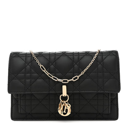 Christian Dior Lambskin Cannage Chain My Dior Daily Chain Pouch Black 1 of 12