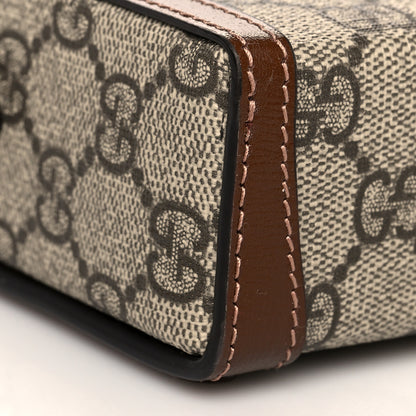 Gucci GG Supreme Monogram Mini Horsebit 1955 Shoulder Bag Beige Brown Sugar 8 of 10