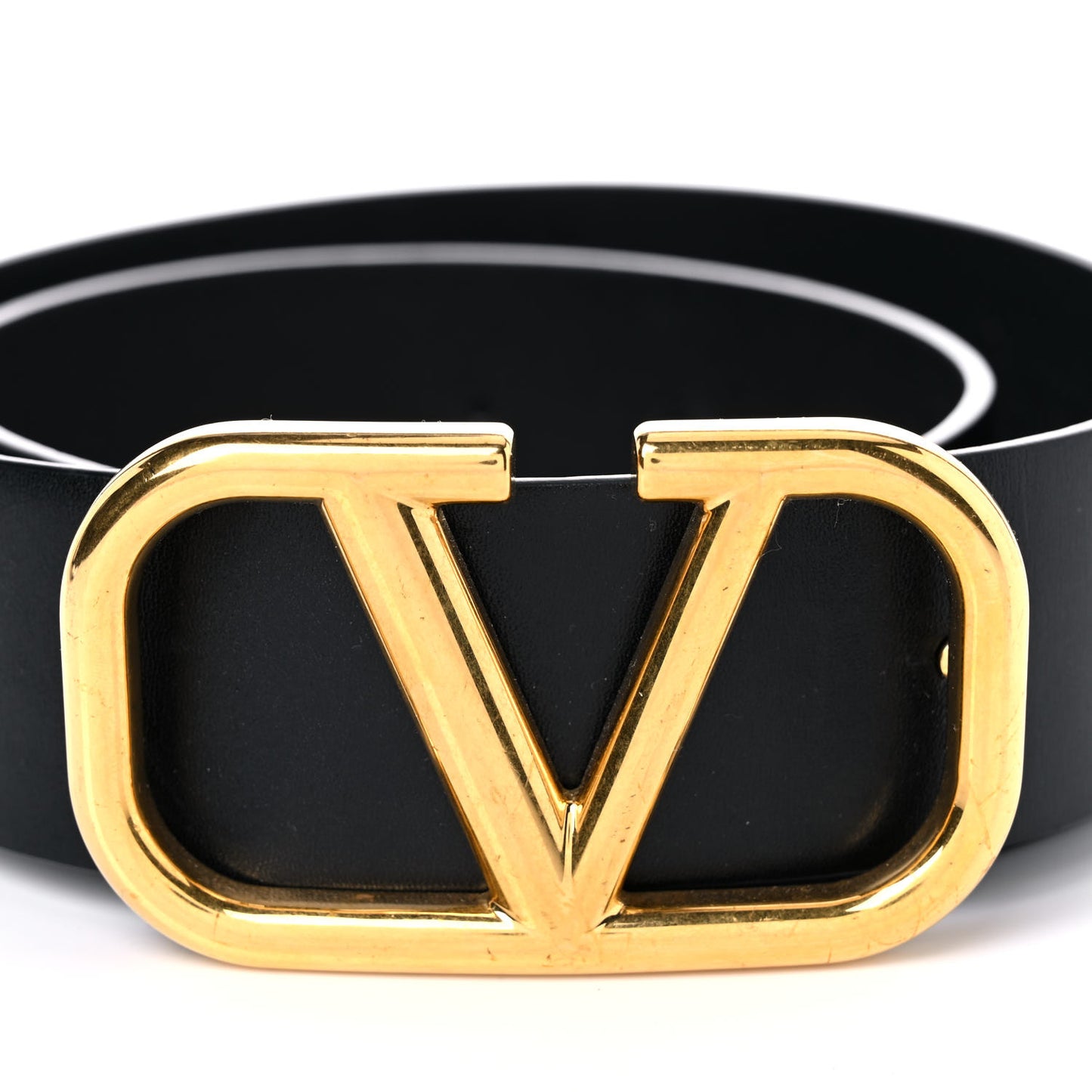 Glossy Calfskin VLogo Reversible 40mm Belt 75 30 Saddle Brown Black