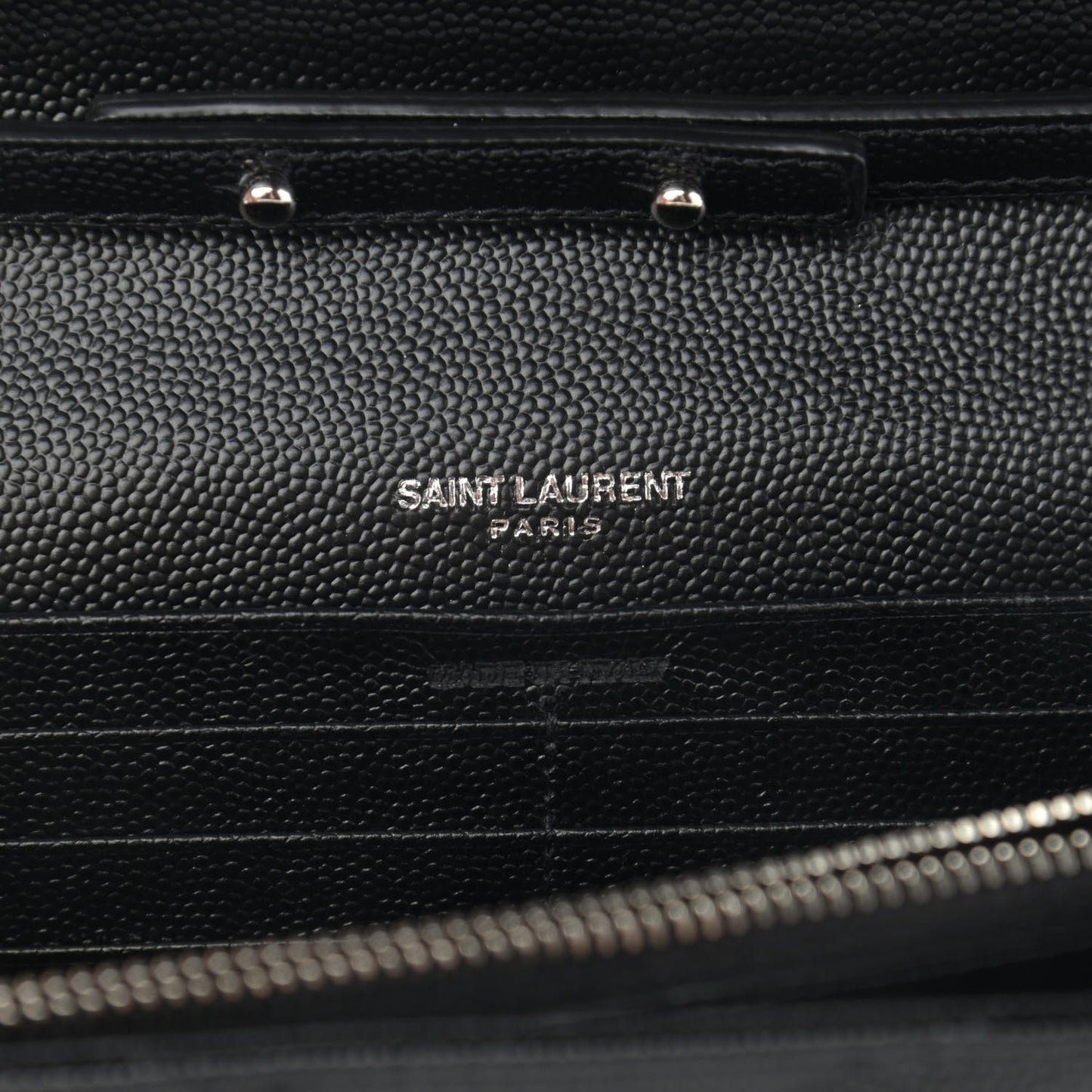 Grain De Poudre Matelasse Chevron Monogram Chain Wallet Black