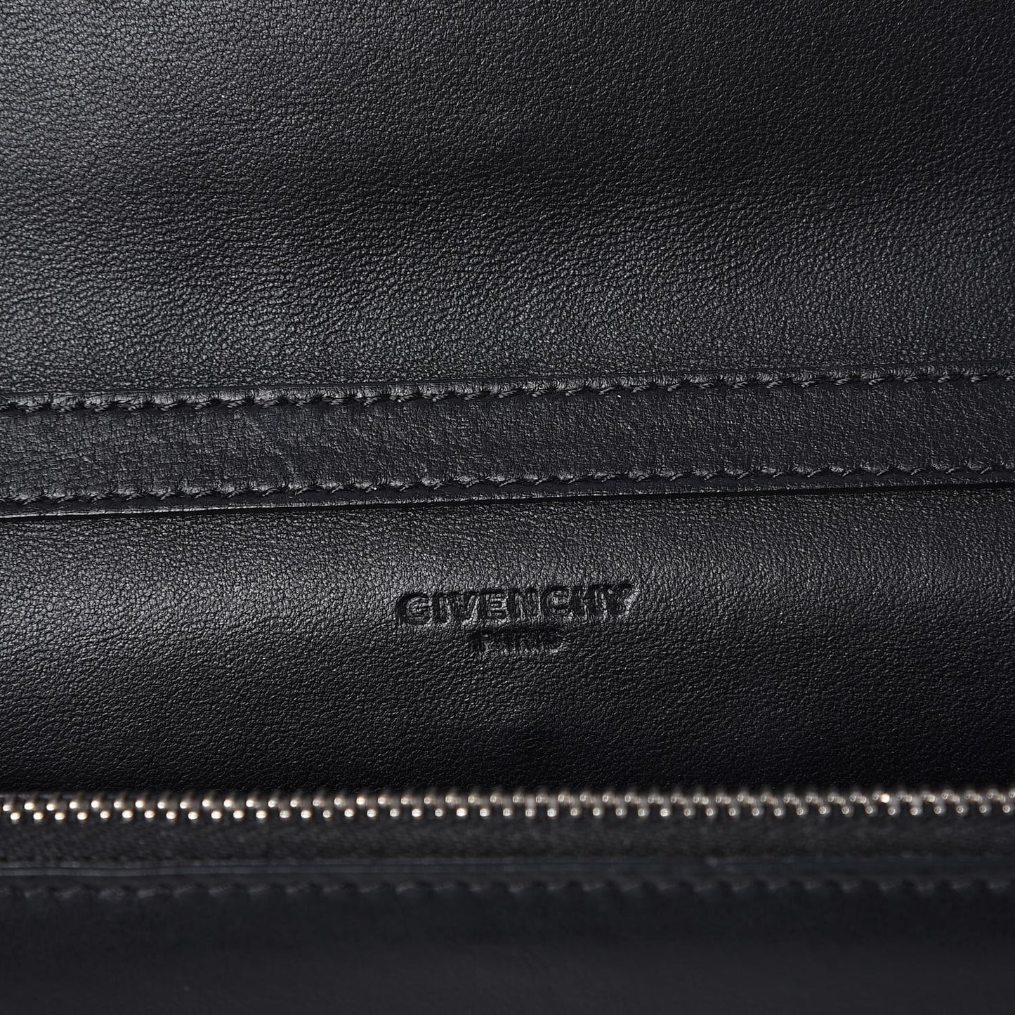Calfskin Cross Embellished Pandora Chain Wallet Black