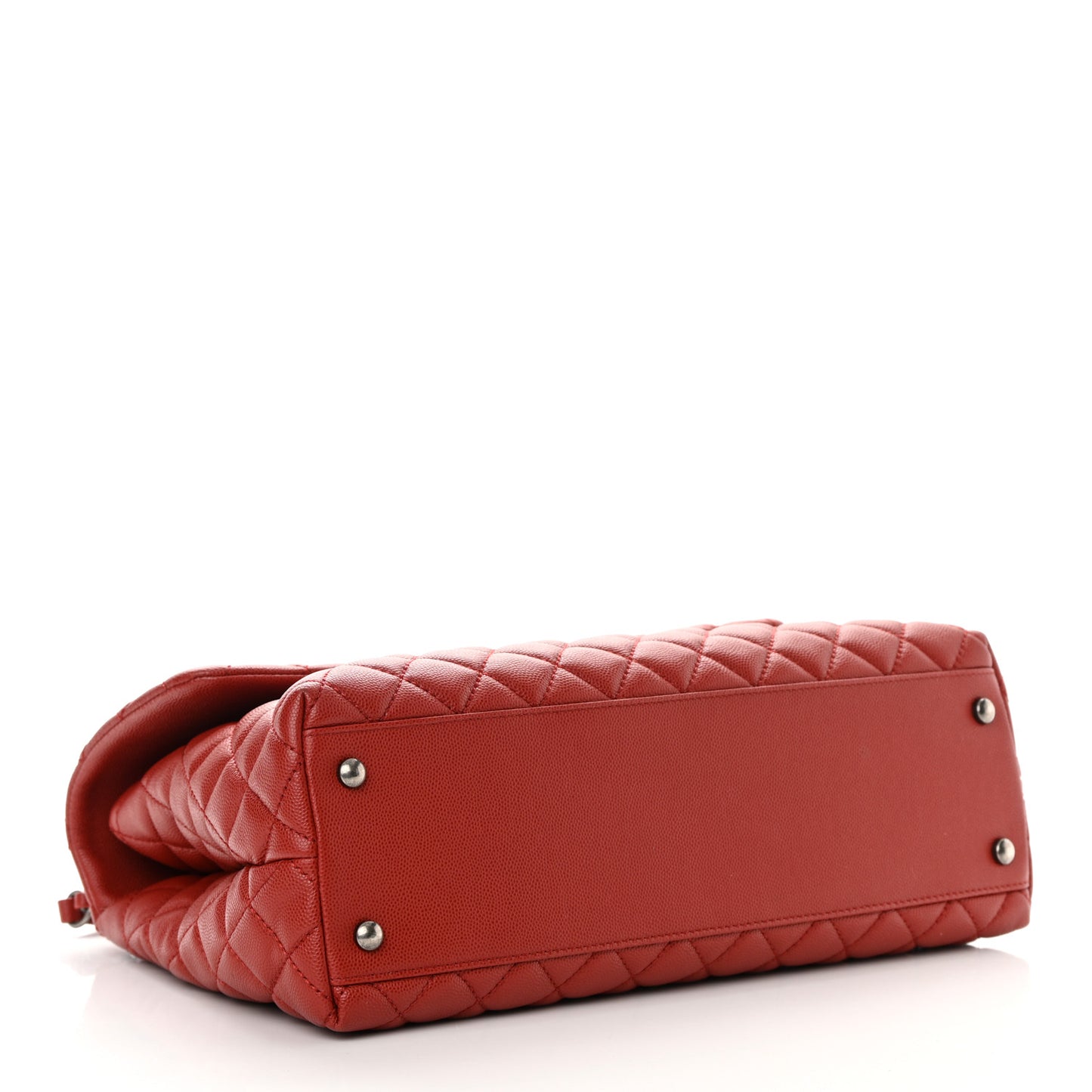 Caviar Quilted Medium Coco Handle Flap Dark Red