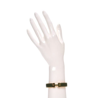 Hermes Enamel Narrow Clic Clac H Bracelet PM Loden 2 of 4