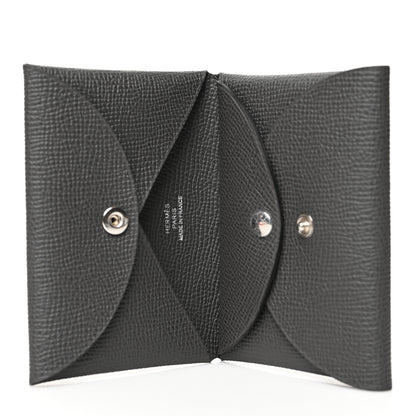 Hermes Epsom Calvi Duo Card Case Gris Meyer 5 of 8
