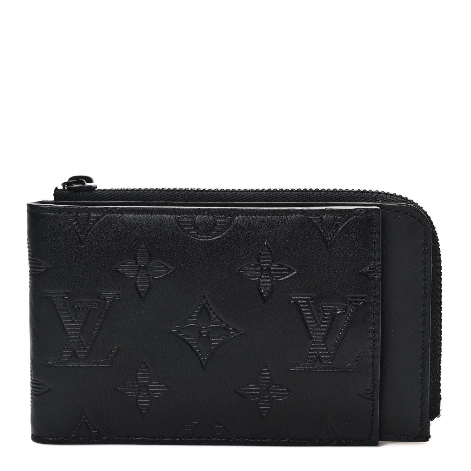 Louis Vuitton Calfskin Monogram Shadow Hybrid Wallet Black 1 of 7