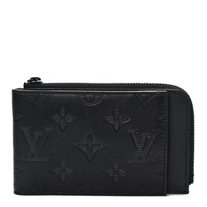 Louis Vuitton Calfskin Monogram Shadow Hybrid Wallet Black 1 of 7