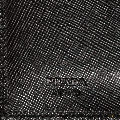 Prada Saffiano Medium Flap Bi-Fold Wallet Black 7 of 9