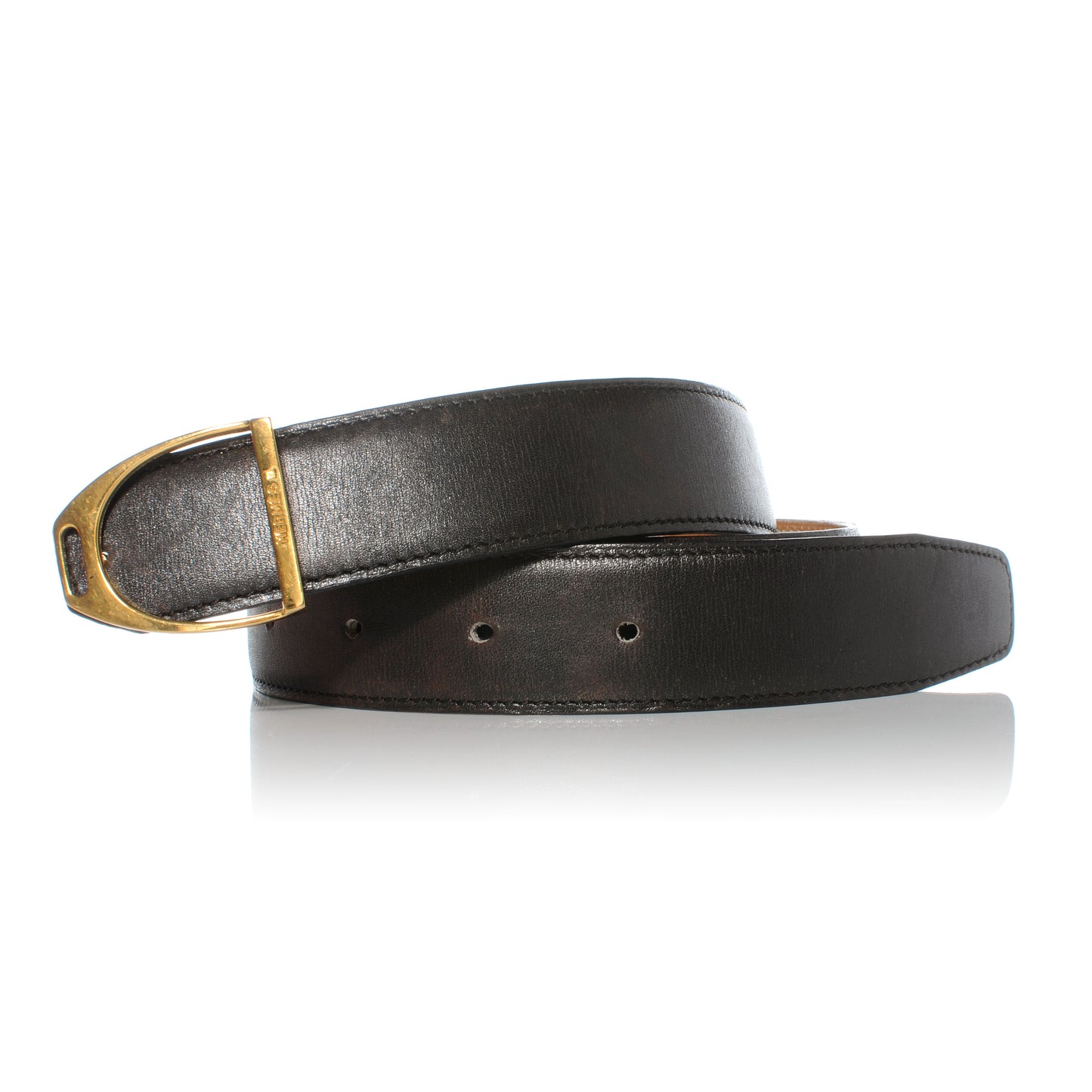 Box and Chamonix Reversible 32mm Stirrup Belt Noir Natural 80