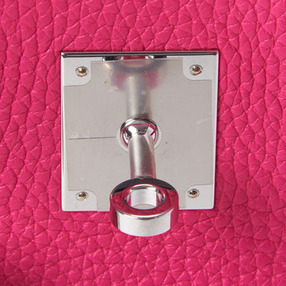 Hermes Taurillon Clemence Birkin 30 Rose Shocking 15 of 31