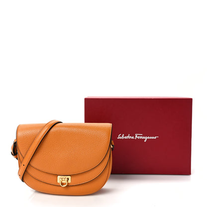 Salvatore Ferragamo Grained Calfskin Gancini Crossbody Flap Orange 8 of 8