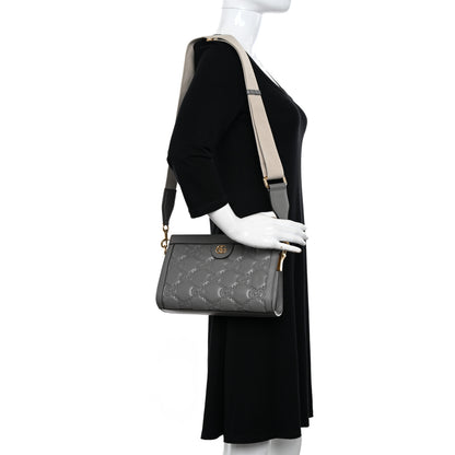 Gucci Calfskin GG Matelasse Small Slim Chain Shoulder Bag Dusty Grey Natural 2 of 13