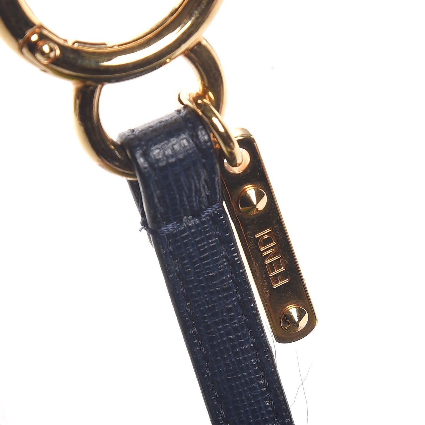Fox Fur Bag Charm Blue Green