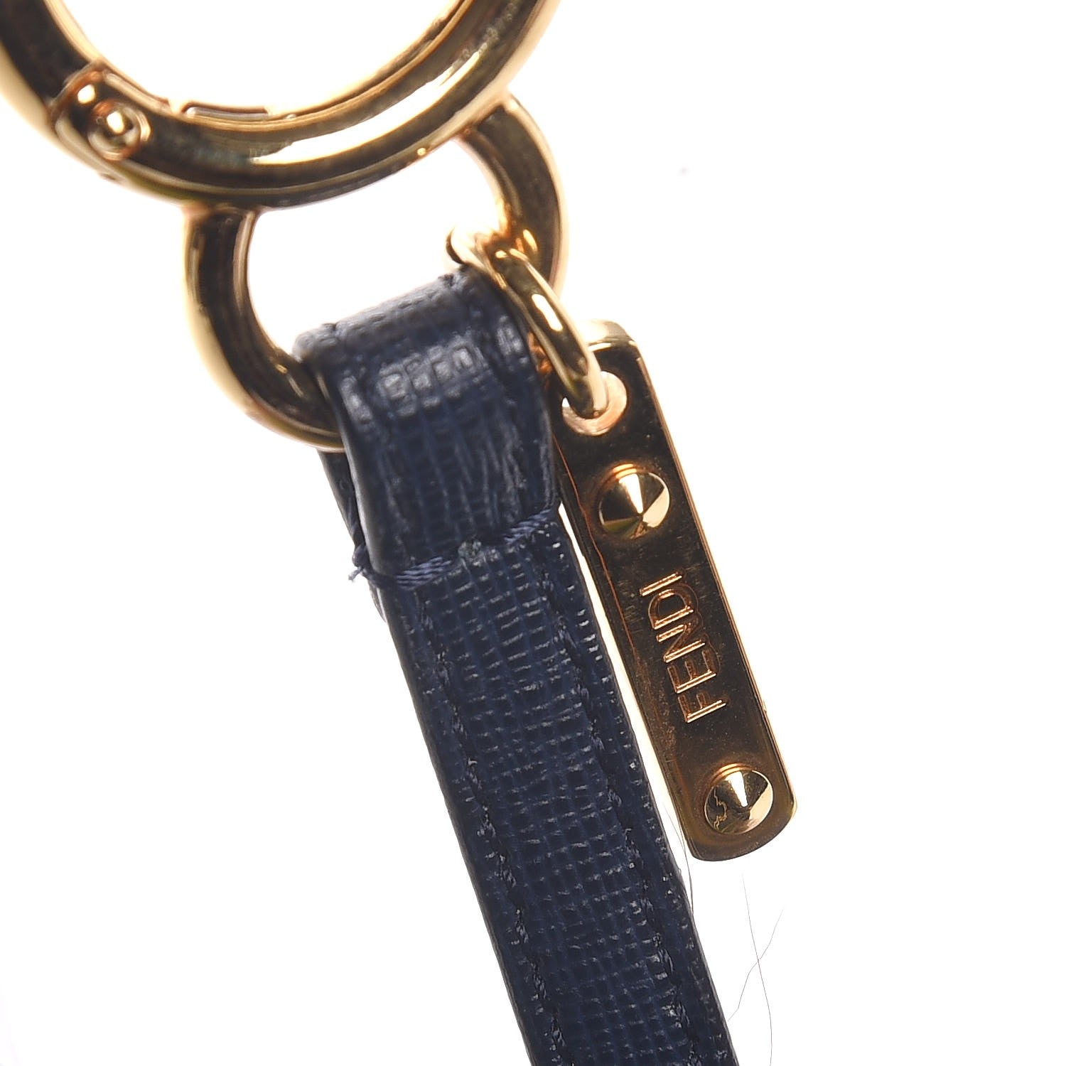 Fendi Fox Fur Bag Charm Blue Green 3 of 3