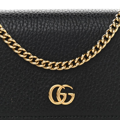 Gucci Calfskin Petite GG Marmont Wallet Chain Bag Black 9 of 12