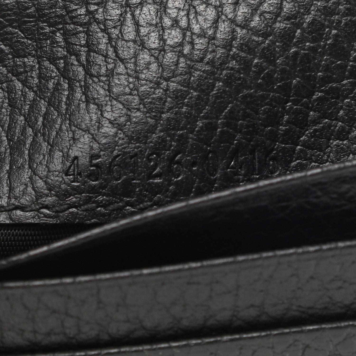 Gucci Pebbled Calfskin GG Marmont Card Case Black 7 of 7