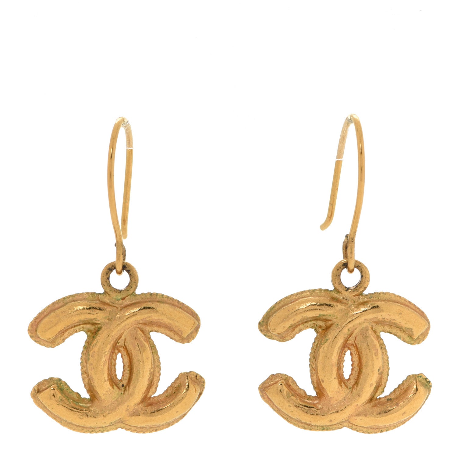 Chanel Metal Drop CC Earrings Gold 1 of 4