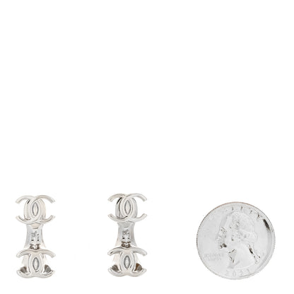 Chanel Metal CC Turnlock Drop Earrings Silver 2 of 5