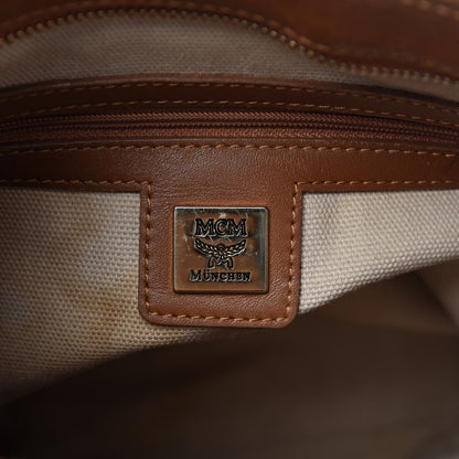 MCM Visetos Striped Crossbody Messenger Cognac 8 of 10