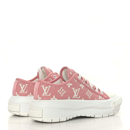 Louis Vuitton Denim Monogram Squad Sneakers 37 Pink 4 of 8