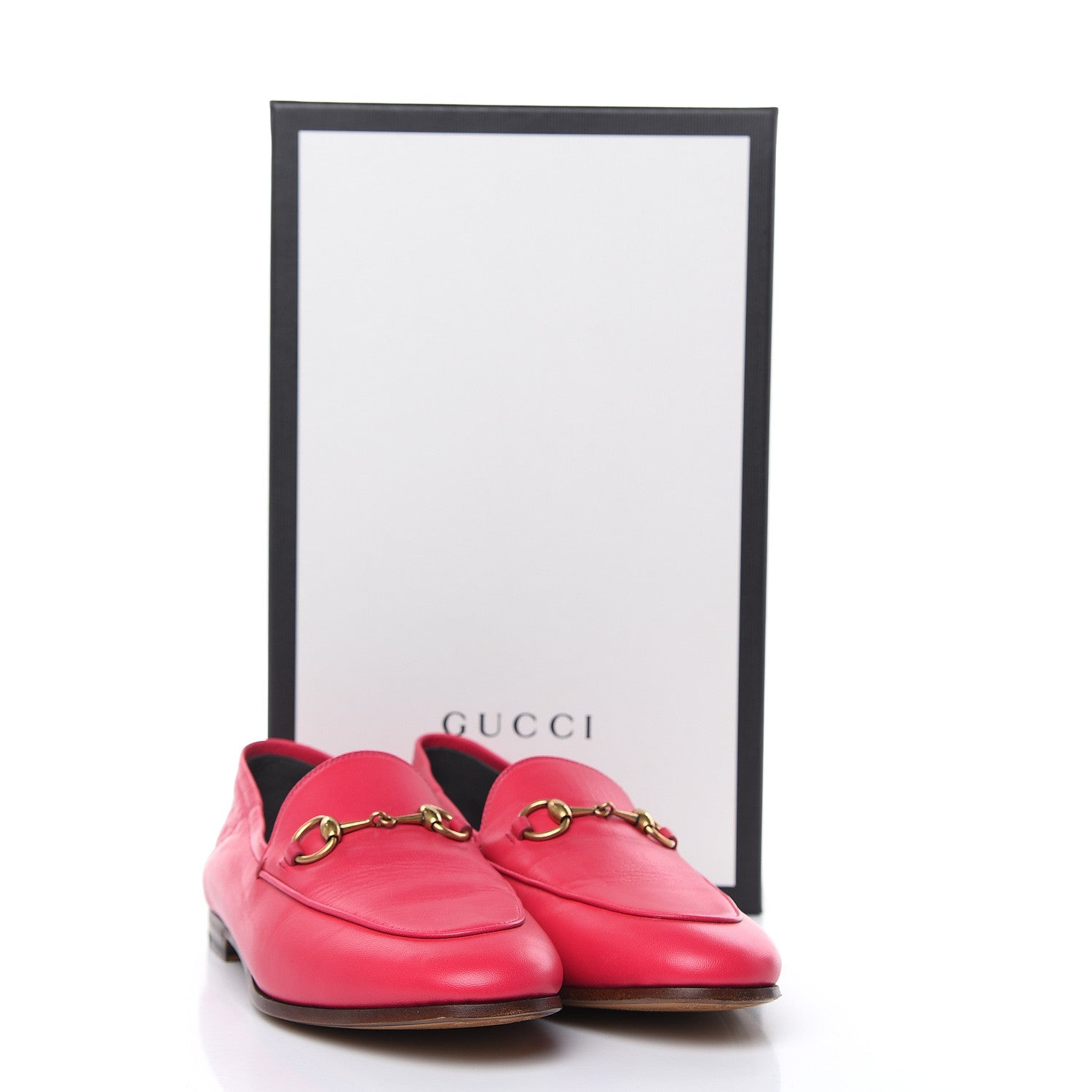 Gucci Lambskin Womens Brixton Horsebit Loafers 37 Hot Pink 9 of 9