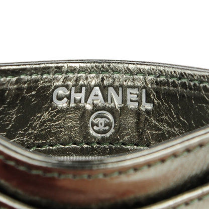 Chanel Metallic Aged Calfskin Quilted Reissue Card Holder Dark Green 6 of 8