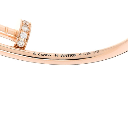 Cartier 18K Pink Gold Diamond Small Juste Un Clou Bracelet 14 4 of 5