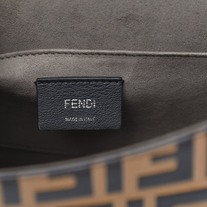 Fendi Vitello Century F is Fendi Whipstitch Threads FF Embossed Kan I Shoulder Bag Tobacco Orzo 7 of 14