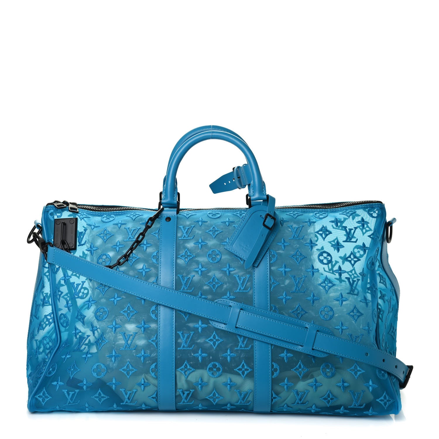 Louis Vuitton Monogram See Through Keepall Triangle Bandouliere 50 Turquoise 1 of 4