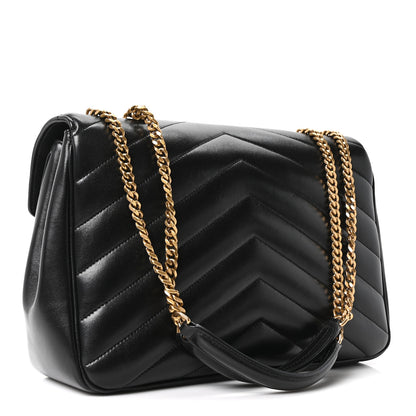 Saint Laurent Lambskin Chevron Quilted Large LouLou Black 4 of 11
