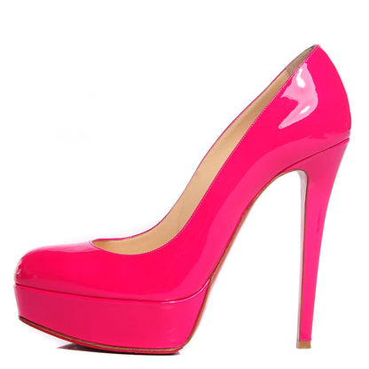 Christian Louboutin Patent Bianca 140 Pumps 38 Hot Pink 1 of 7