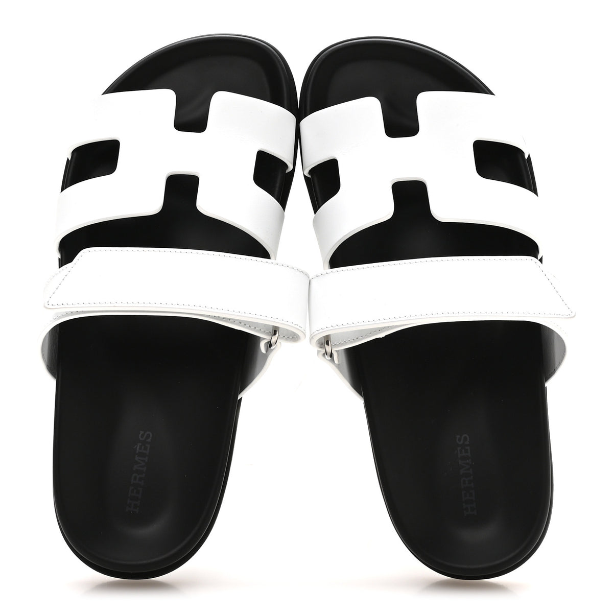 Hermes Calfskin Womens Chypre Sandals 37.5 White 2 of 8