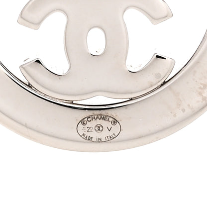 Chanel Crystal CC Round Earrings Silver 4 of 4