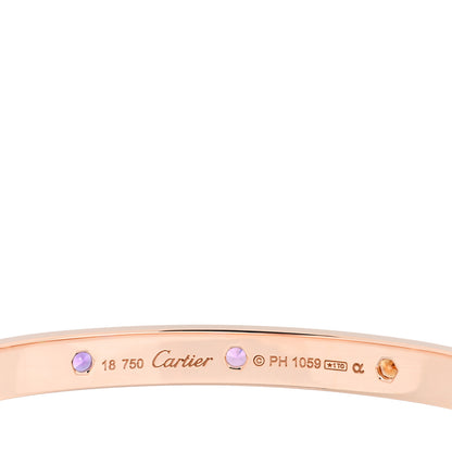 Cartier 18K Pink Gold Sapphire Garnet Amethyst LOVE Bracelet 18 3 of 6
