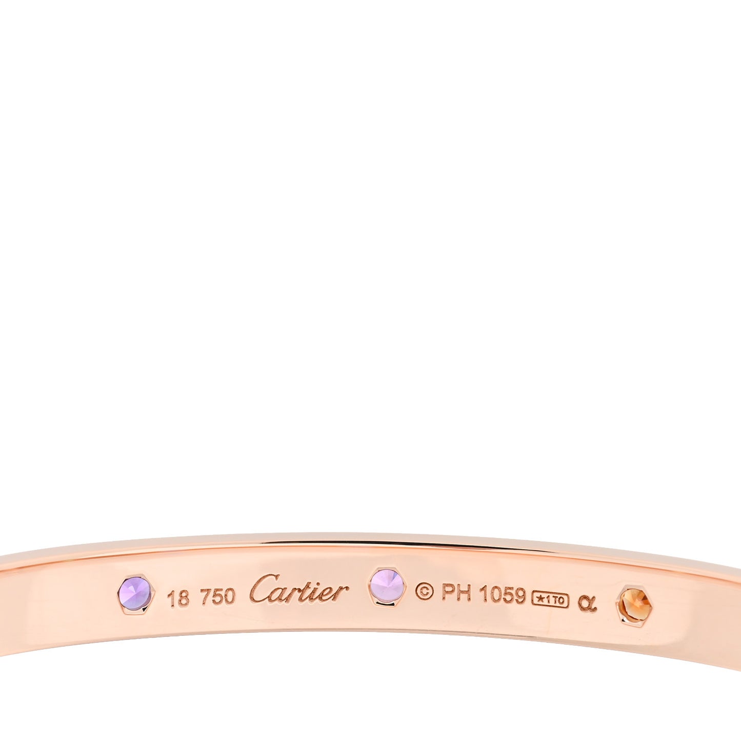 18K Pink Gold Sapphire Garnet Amethyst LOVE Bracelet 18