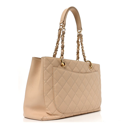 Chanel Caviar Quilted Grand Shopping Tote GST Beige Clair 3 of 12