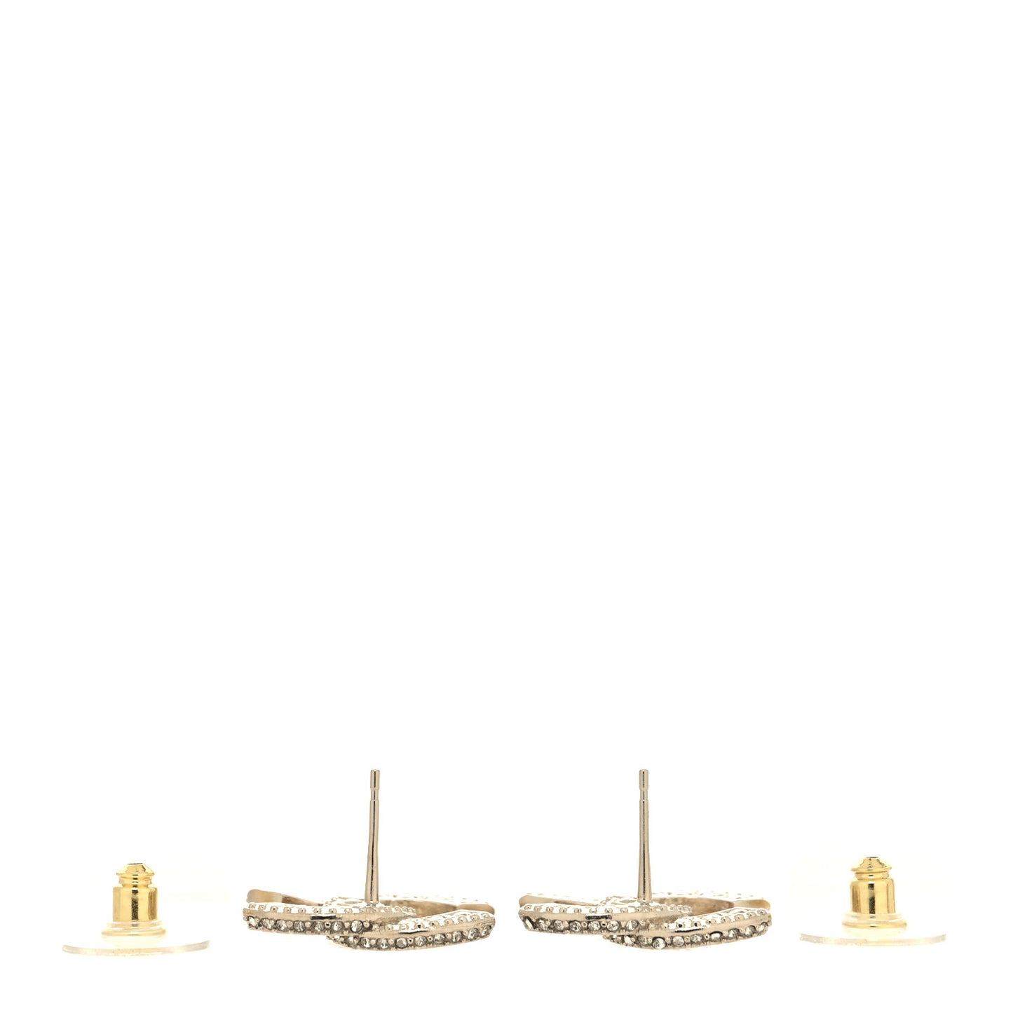 Crystal Timeless CC Earrings Light Gold