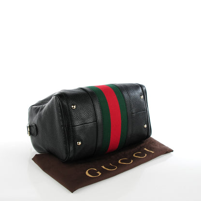 Gucci Calfskin Vintage Web Medium Boston Black 4 of 7