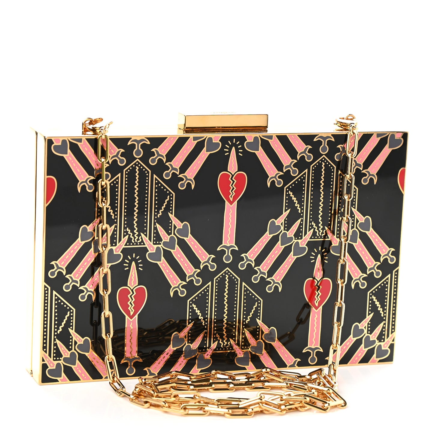 Minaudiere Love Blade Clutch Black Multicolor