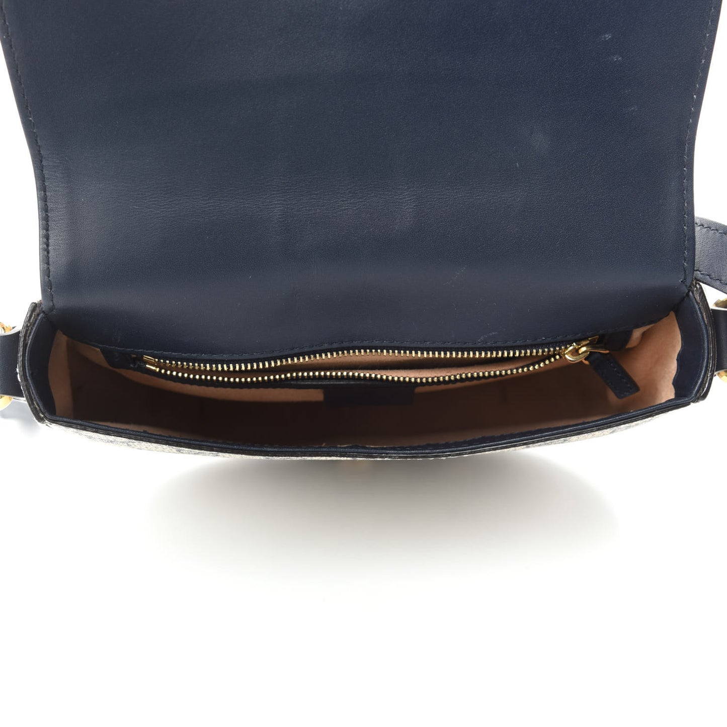 GG Supreme Monogram Small Messenger Shoulder Bag Beige Blue Navy