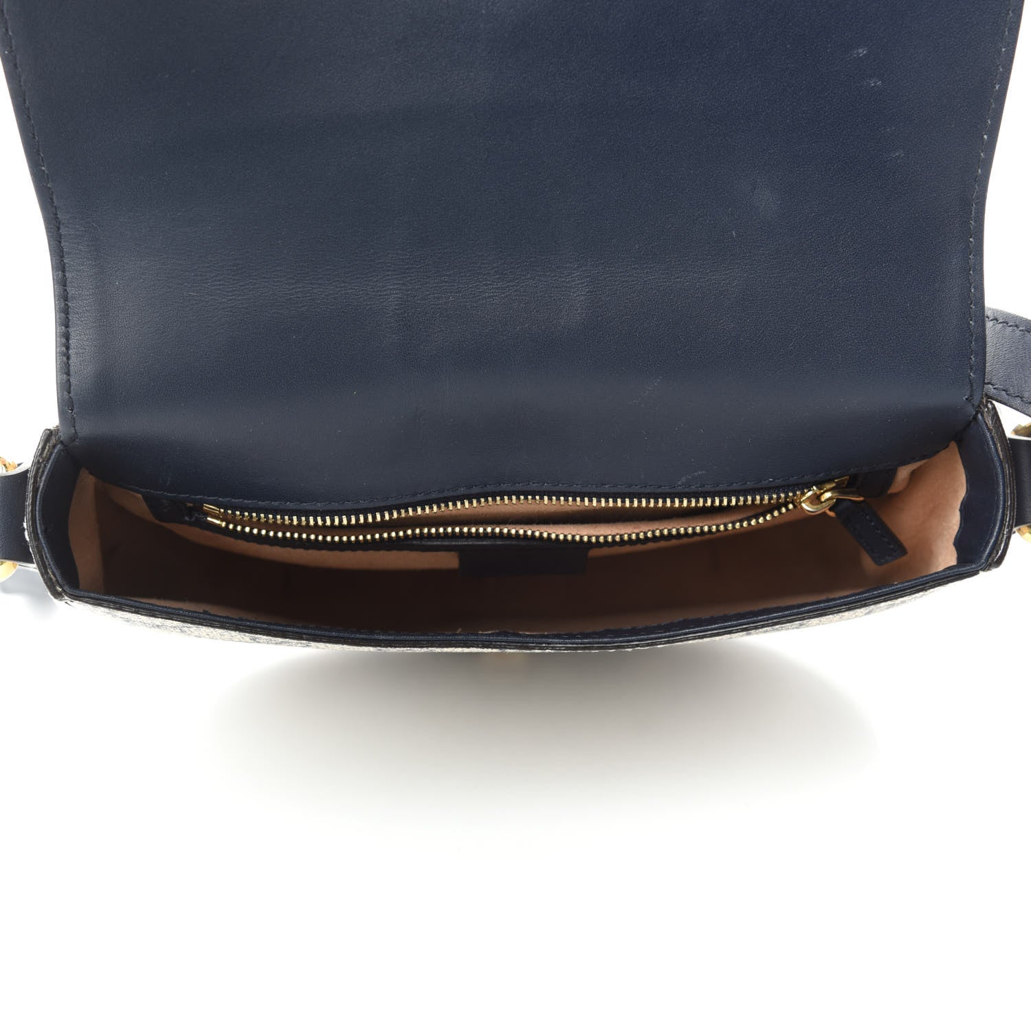 Gucci GG Supreme Monogram Small Messenger Shoulder Bag Beige Blue Navy 5 of 11
