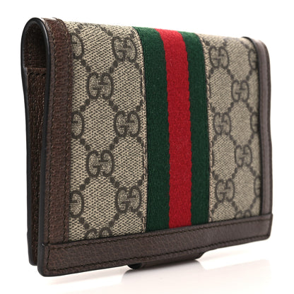 Gucci GG Supreme Monogram Web Ophidia Passport Case Beige New Acero 3 of 6