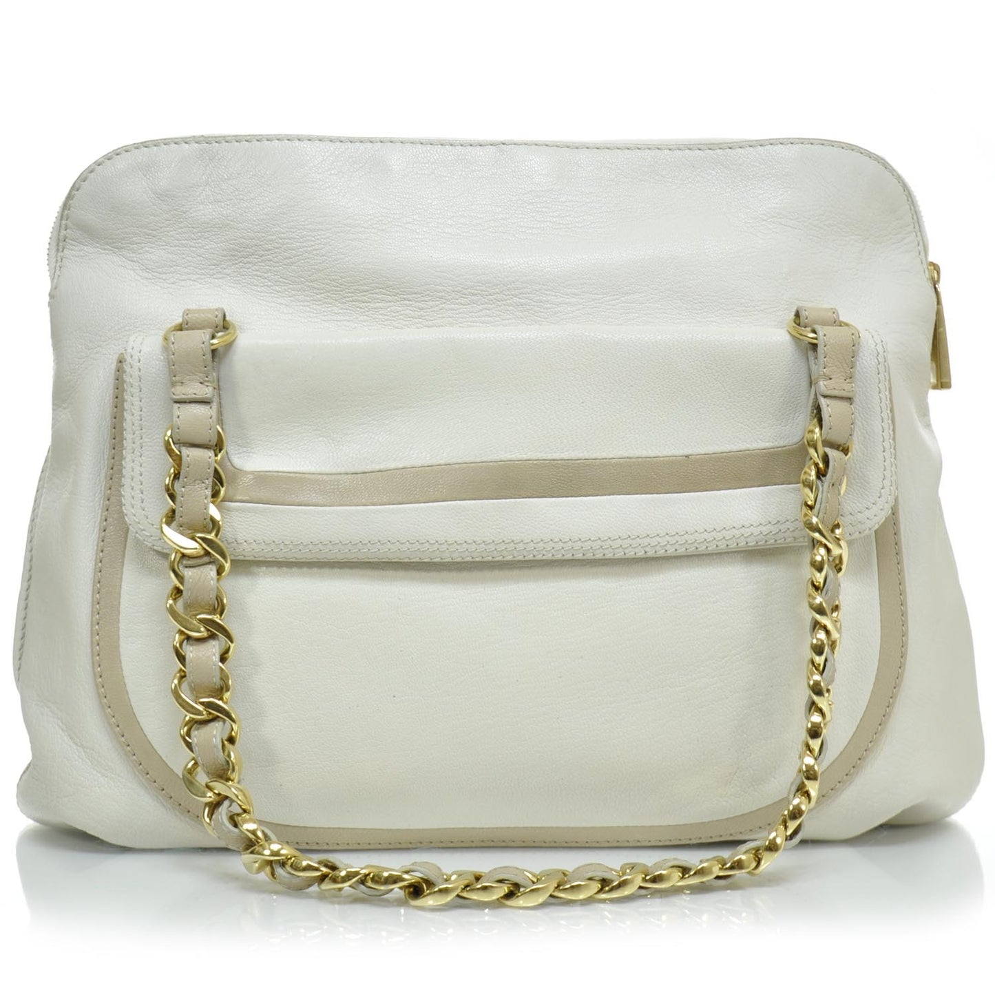 Leather Olga Seventies Satchel Ivory