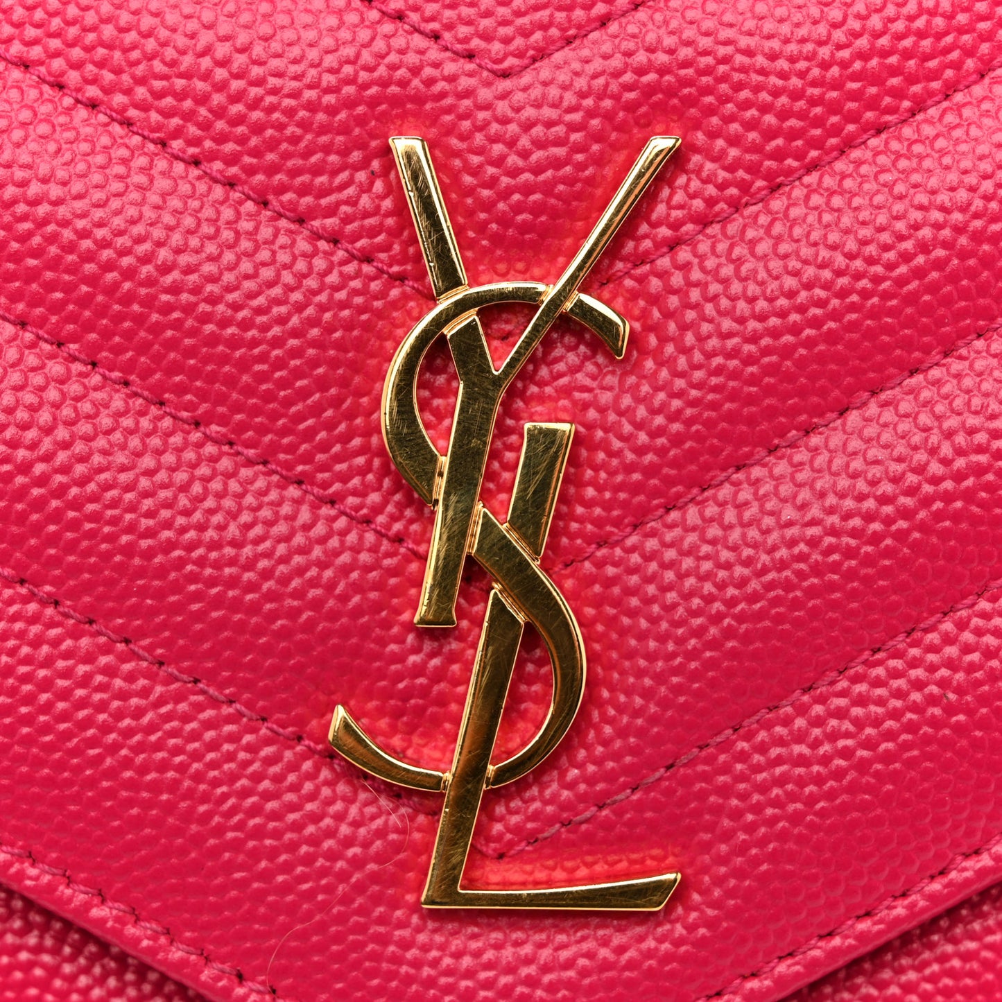 Grain De Poudre Matelasse Chevron Monogram Envelope Chain Wallet Bubblegum