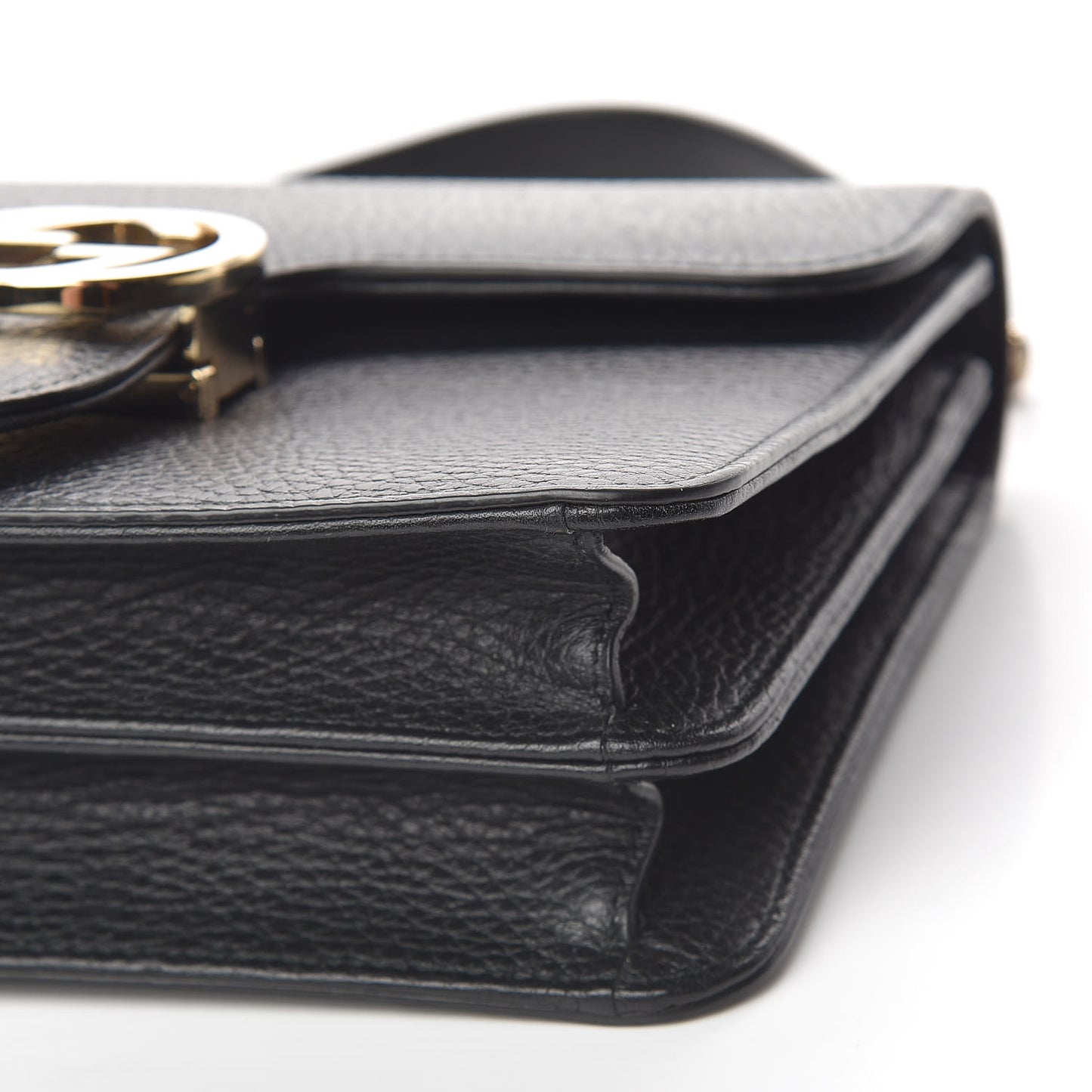 Dollar Calfskin Small Interlocking G Shoulder Bag Black