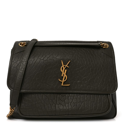 Saint Laurent Grained Lambskin Monogram Large Niki Chain Satchel Light Musk 1 of 10