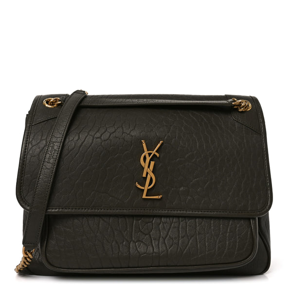 Saint Laurent Grained Lambskin Monogram Large Niki Chain Satchel