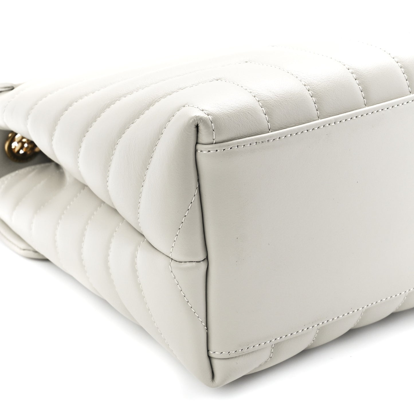 Calfskin Y Quilted Monogram Medium Loulou Chain Satchel Blanc Vintage